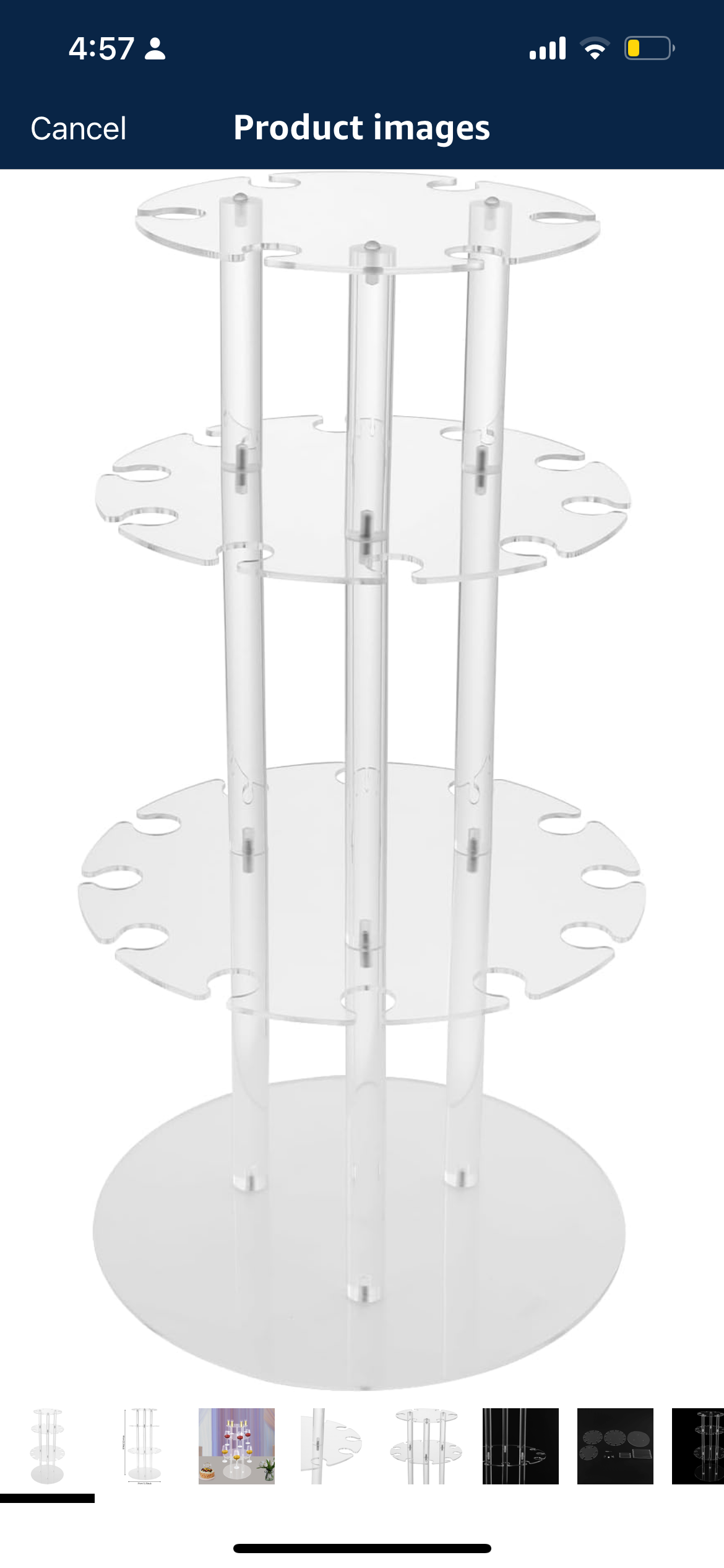 Circle Acrylic Champagne Display Rack Stand,with 28 Slots,3 Tier Champagne Tower