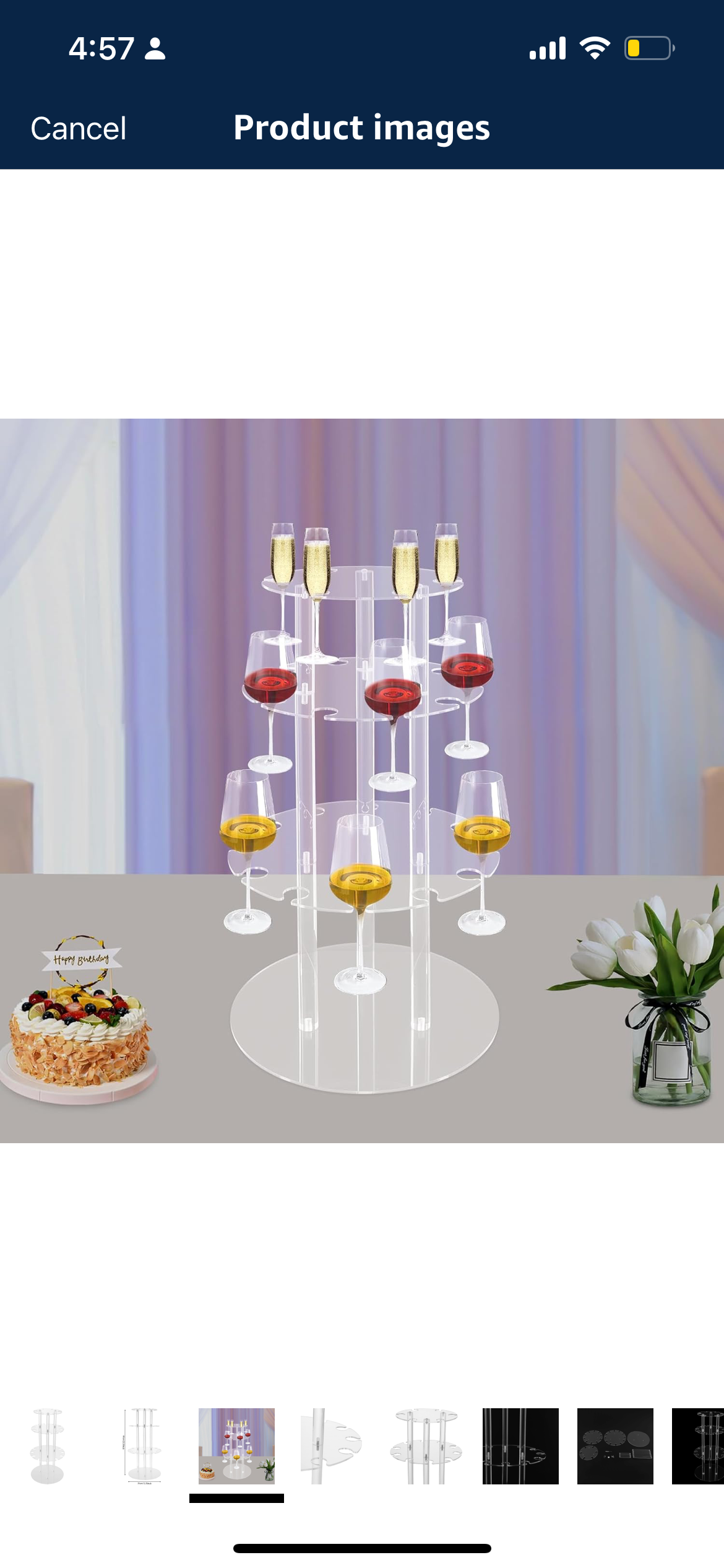 Circle Acrylic Champagne Display Rack Stand,with 28 Slots,3 Tier Champagne Tower