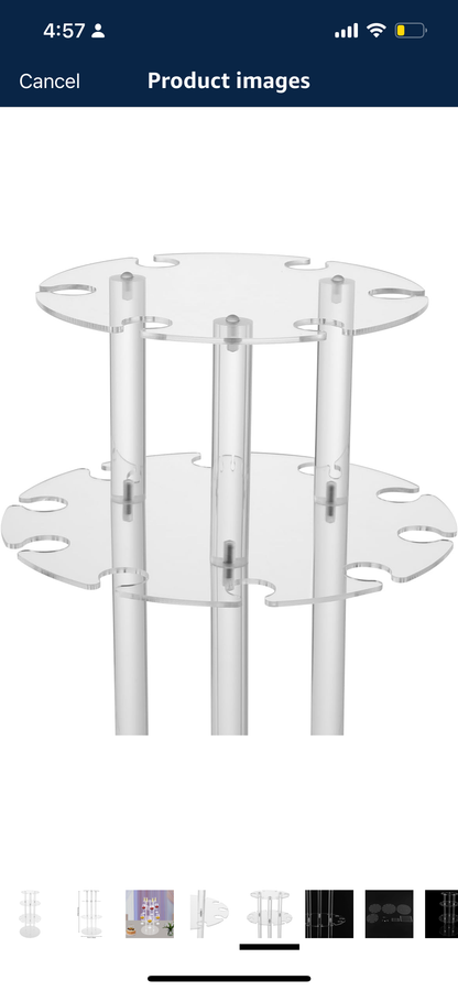 Circle Acrylic Champagne Display Rack Stand,with 28 Slots,3 Tier Champagne Tower