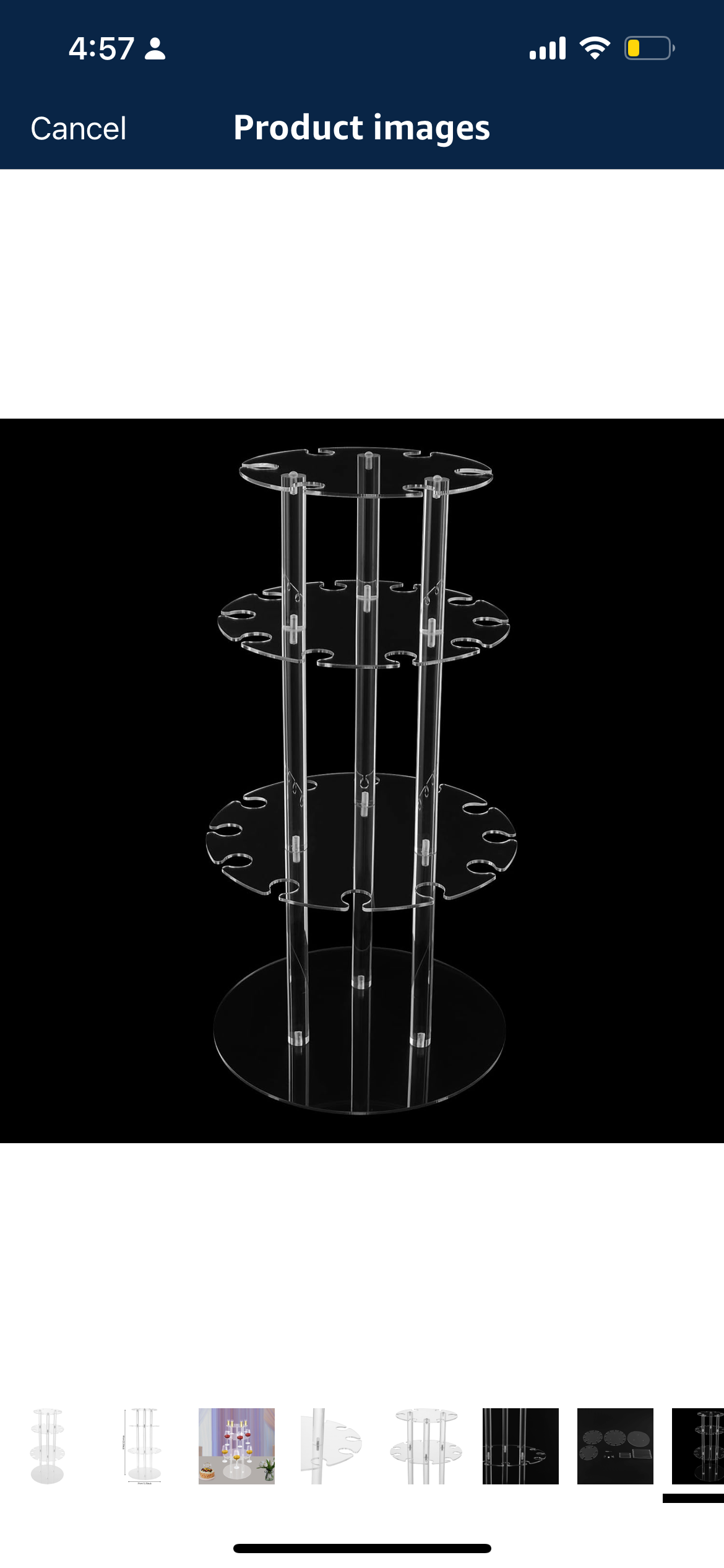 Circle Acrylic Champagne Display Rack Stand,with 28 Slots,3 Tier Champagne Tower